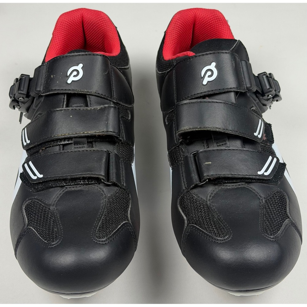 Peloton Cycling Shoes Black White Red Cleats Mens 10 Womens 12 EU 43